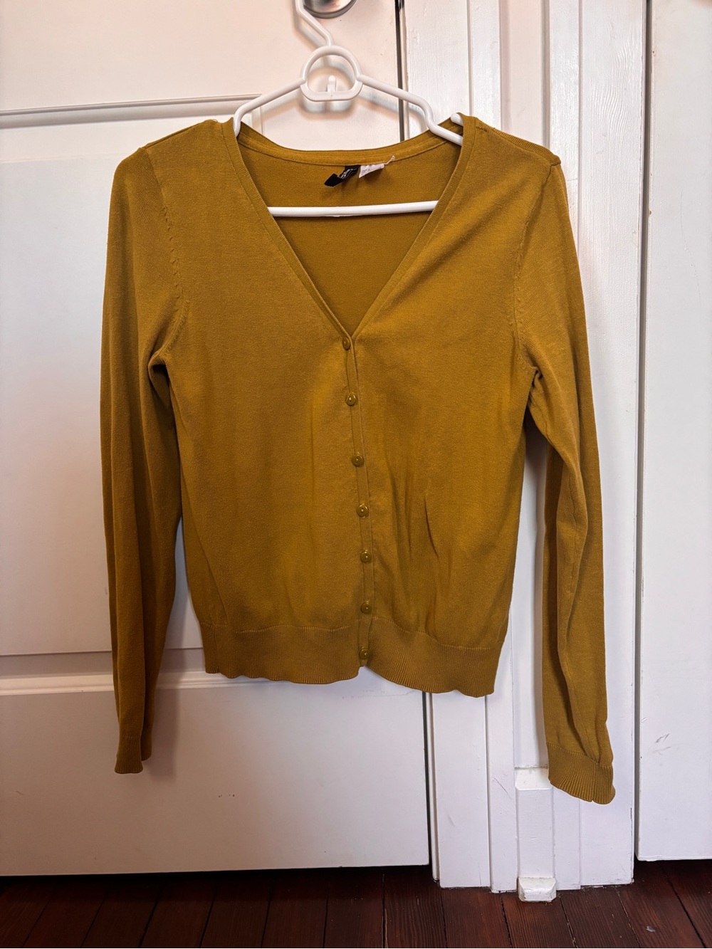Divided Mustard V-Neck Button Cardigan